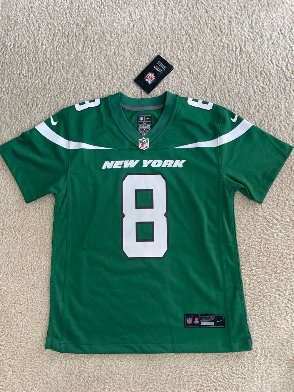NWT Nike Aaron Rodgers #8 New York Jets NFL On Field Youth M Jersey Green
